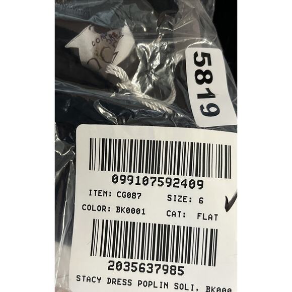 J Crew Collection Cecily Dress in Cotton Poplin 6 Black Puff Sleeve V Neck Midi - Picture 9 of 9